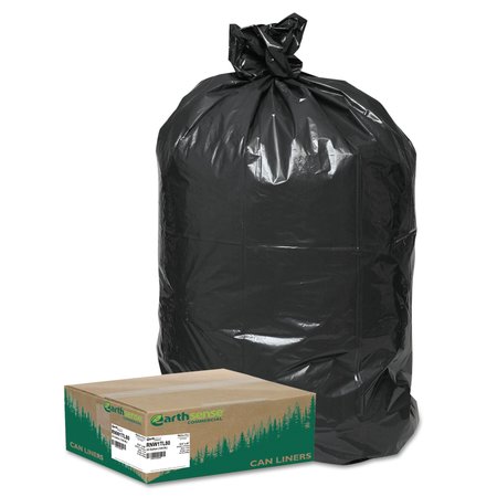 Earthsense Commercial 33 gal Trash Bags, 32.5 in x 40 in, Heavy-Duty, 0.9 mil, Black, 80 PK RNW1TL80V